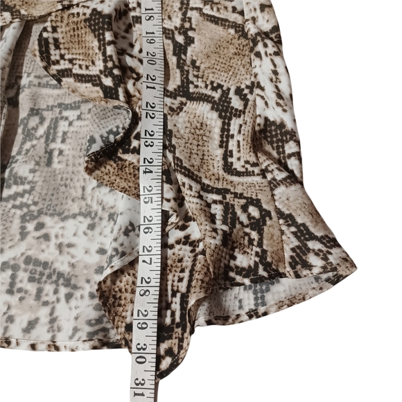 CODE X MODE Snakeskin Print Asymmetrical Ruffle Hem Midi Skirt XSmall - Picture 10 of 11